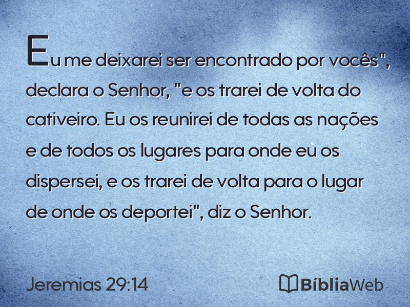Jeremias 29:14 em imagem para compartilhar
