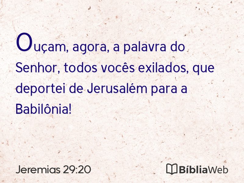 Jeremias 29:20 em imagem para compartilhar