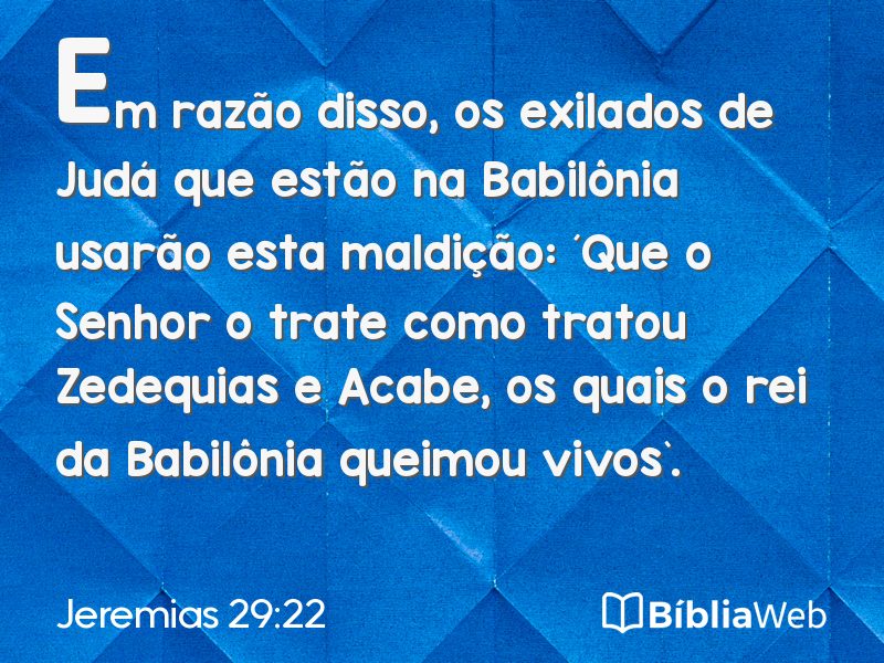 Jeremias 29:22 em imagem para compartilhar