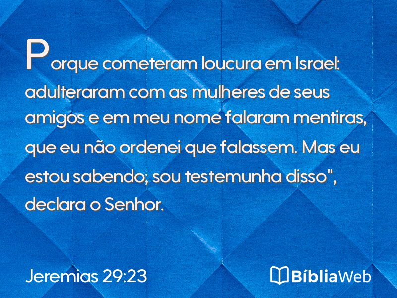 Jeremias 29:23 em imagem para compartilhar