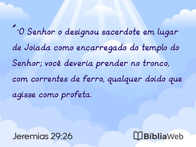 Jeremias 29:26 em imagem para compartilhar