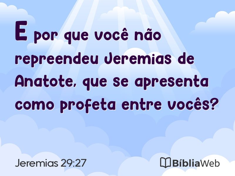 Jeremias 29:27 em imagem para compartilhar