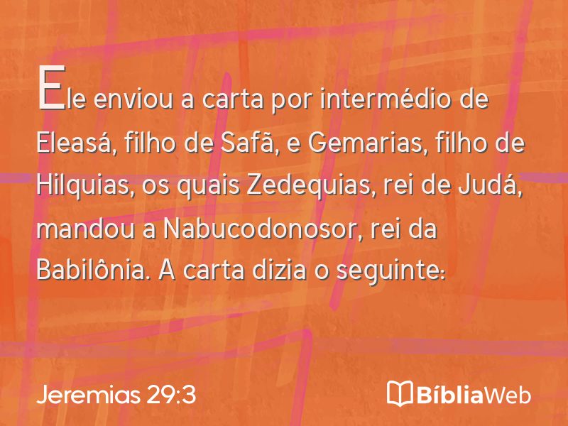 Jeremias 29:3 em imagem para compartilhar