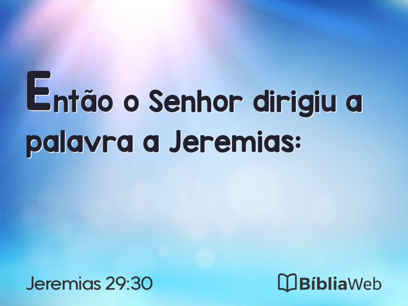 Jeremias 29:30 em imagem para compartilhar