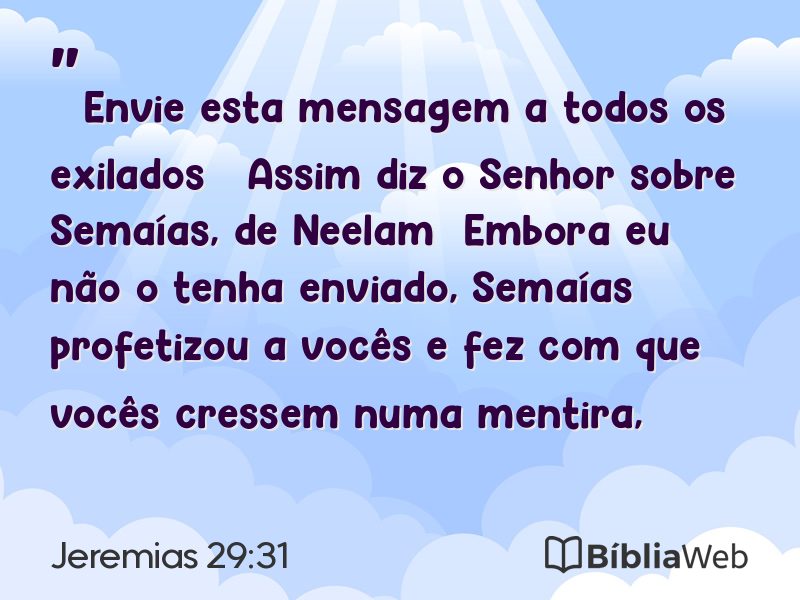 Jeremias 29:31 em imagem para compartilhar