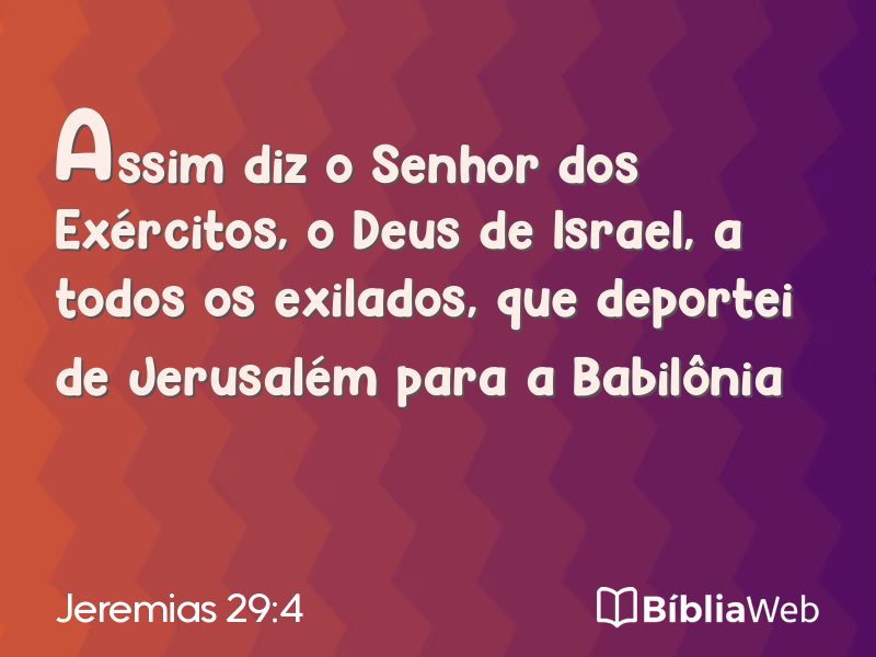 Jeremias 29:4 em imagem para compartilhar