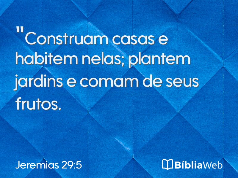 Jeremias 29:5 em imagem para compartilhar