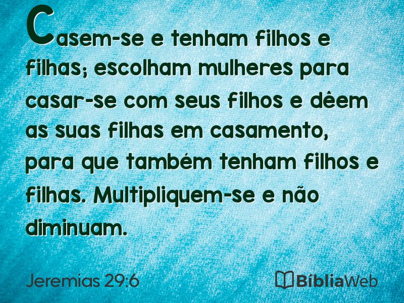 Jeremias 29:6 em imagem para compartilhar