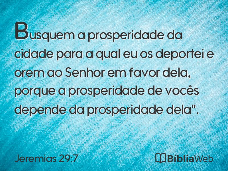 Jeremias 29:7 em imagem para compartilhar