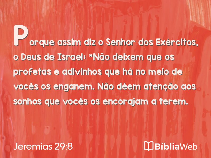 Jeremias 29:8 em imagem para compartilhar