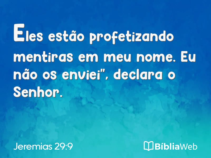 Jeremias 29:9 em imagem para compartilhar