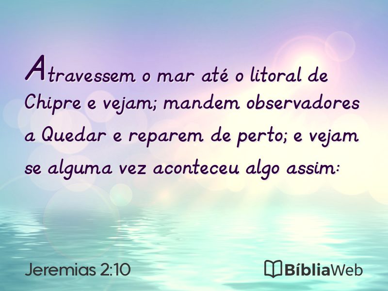 Jeremias 2:10 em imagem para compartilhar