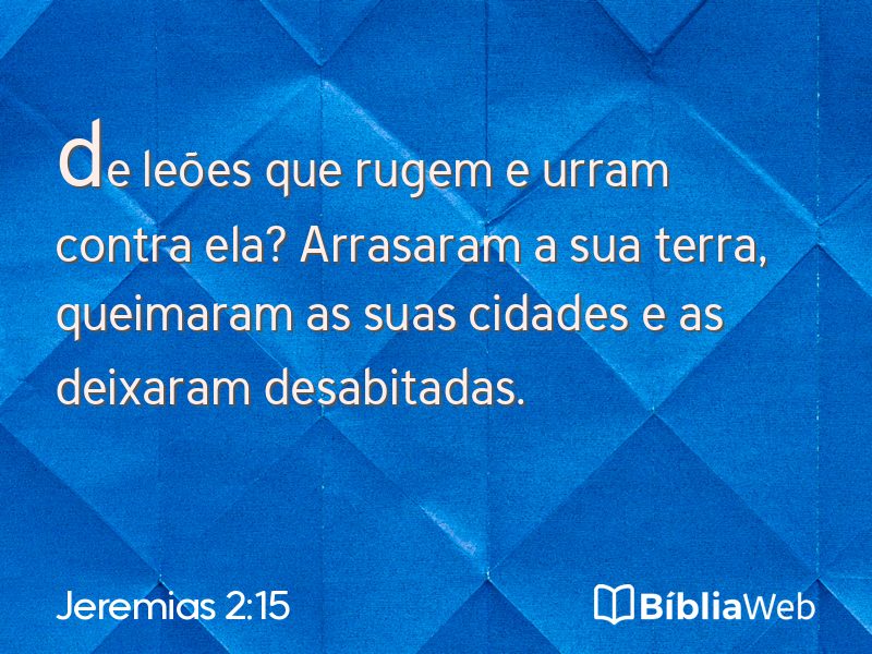 Jeremias 2:15 em imagem para compartilhar