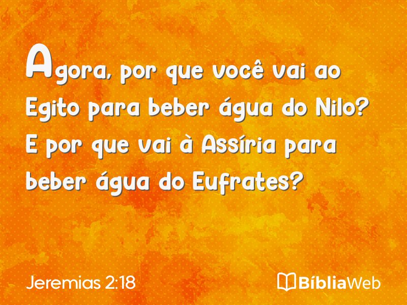 Jeremias 2:18 em imagem para compartilhar