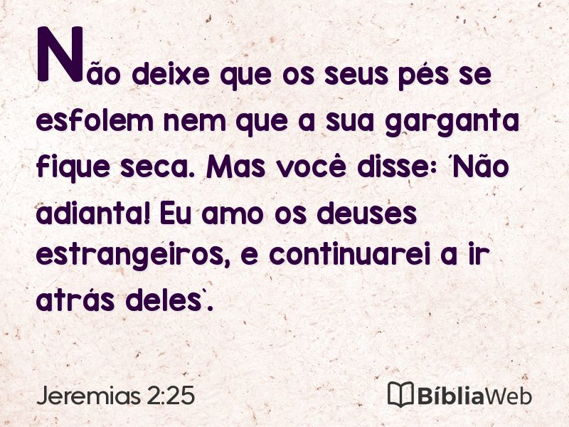 Jeremias 2:25 em imagem para compartilhar