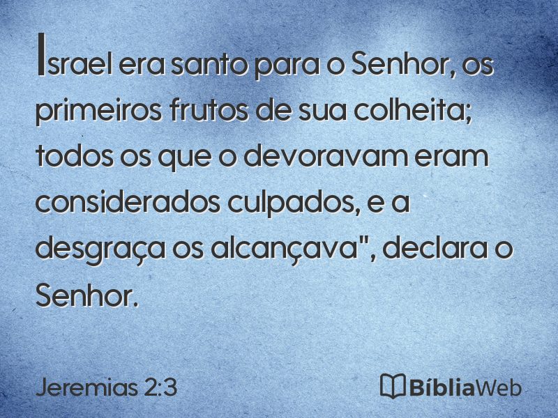 Jeremias 2:3 em imagem para compartilhar