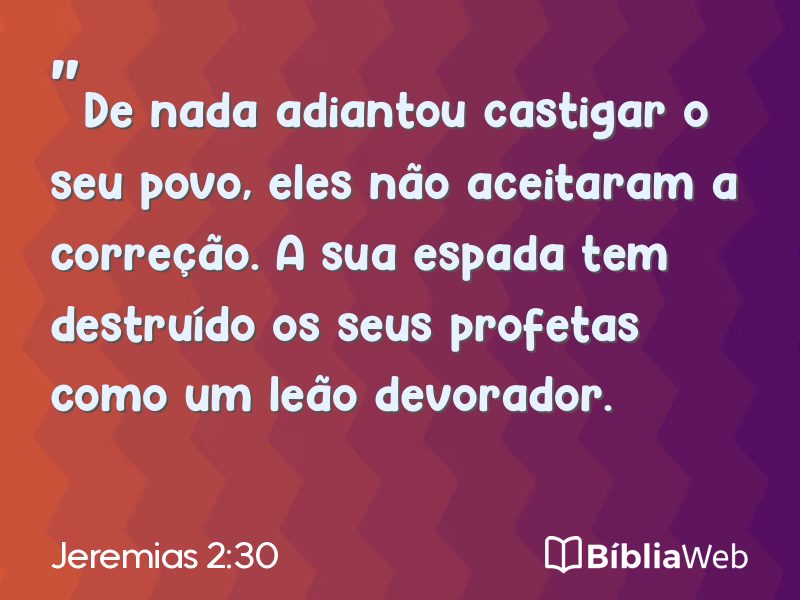 Jeremias 2:30 em imagem para compartilhar