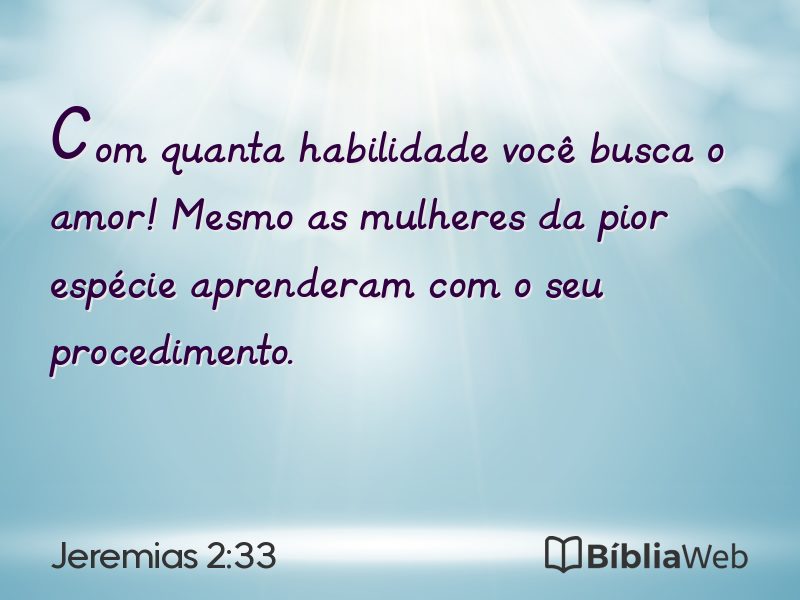 Jeremias 2:33 em imagem para compartilhar