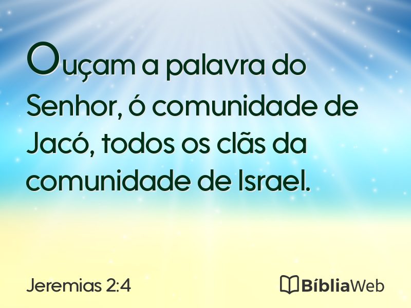 Jeremias 2:4 em imagem para compartilhar