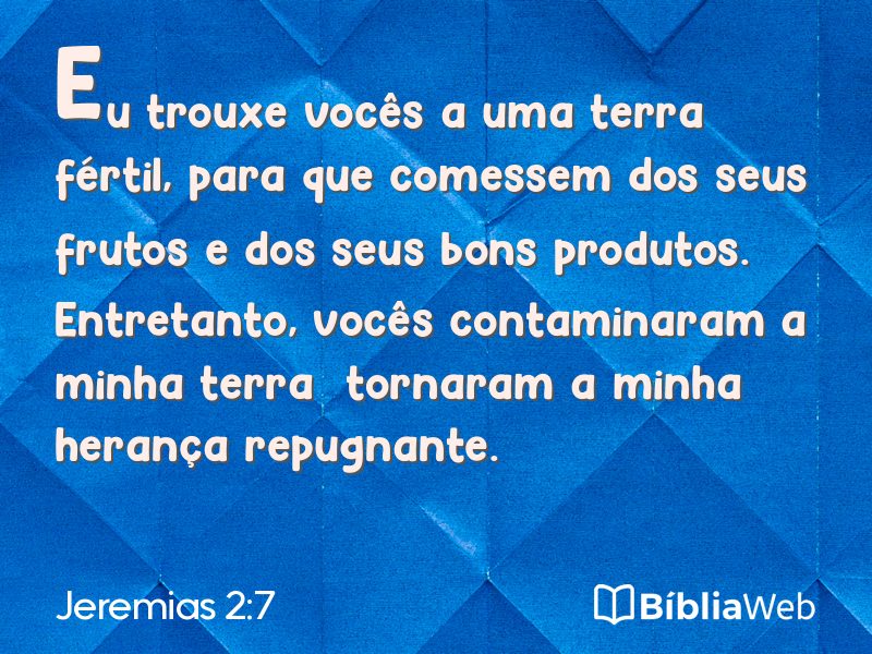 Jeremias 2:7 em imagem para compartilhar