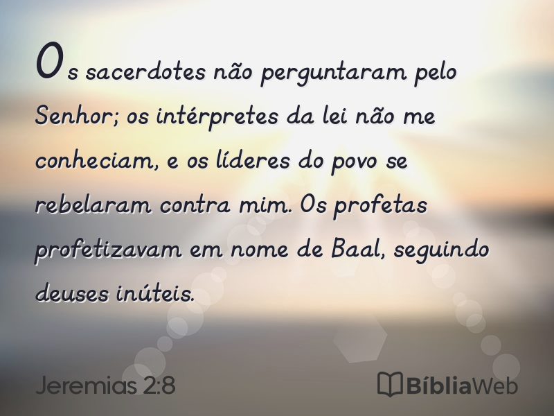 Jeremias 2:8 em imagem para compartilhar