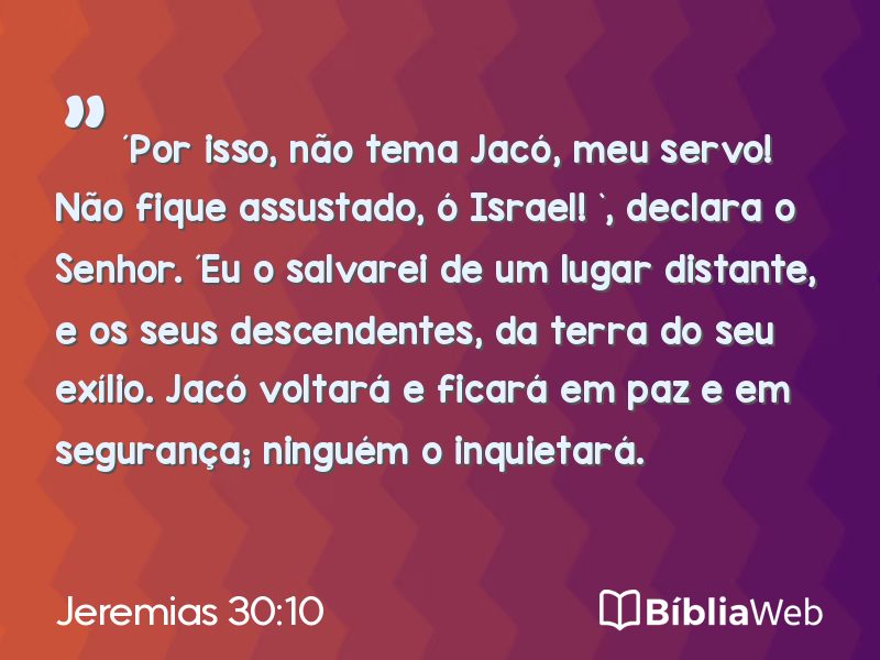 Jeremias 30:10 em imagem para compartilhar