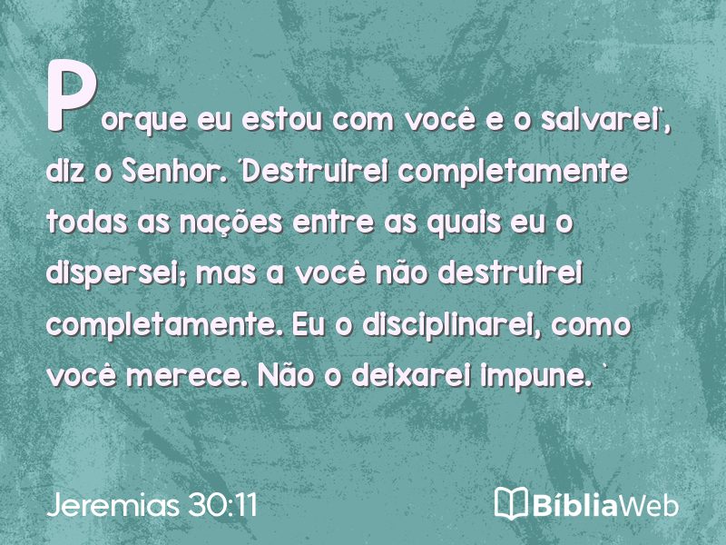 Jeremias 30:11 em imagem para compartilhar