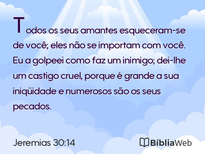 Jeremias 30:14 em imagem para compartilhar