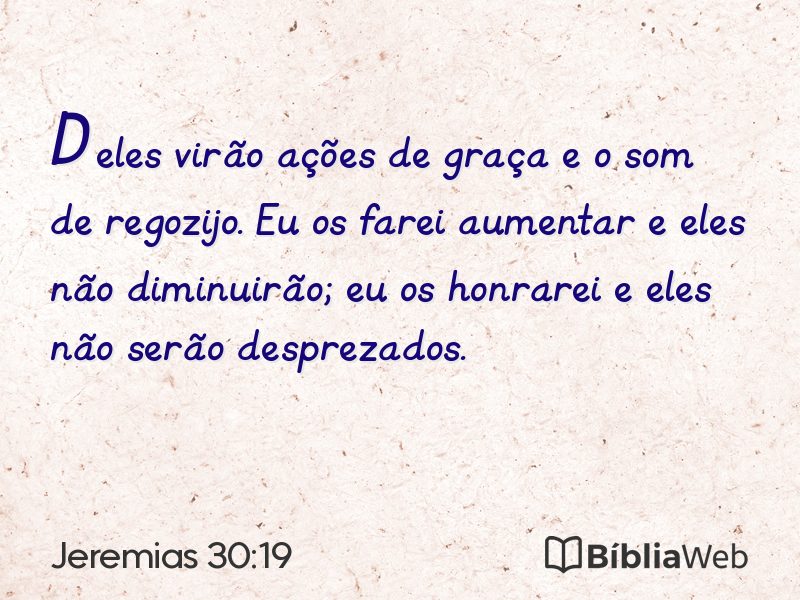 Jeremias 30:19 em imagem para compartilhar