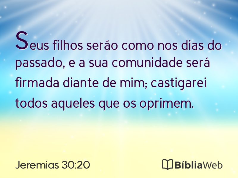 Jeremias 30:20 em imagem para compartilhar