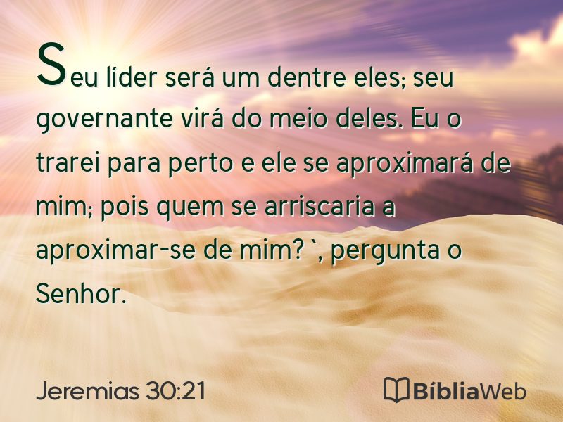 Jeremias 30:21 em imagem para compartilhar