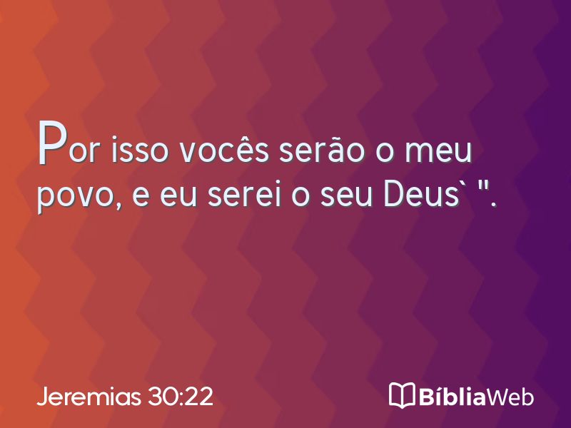 Jeremias 30:22 em imagem para compartilhar