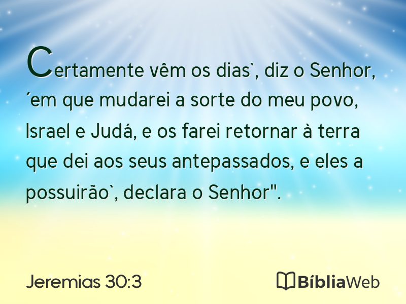 Jeremias 30:3 em imagem para compartilhar