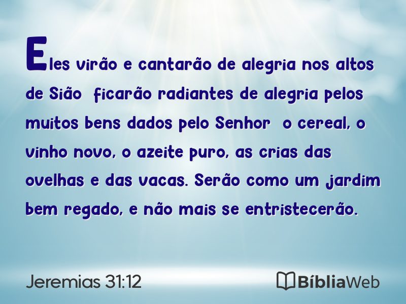 Jeremias 31:12 em imagem para compartilhar