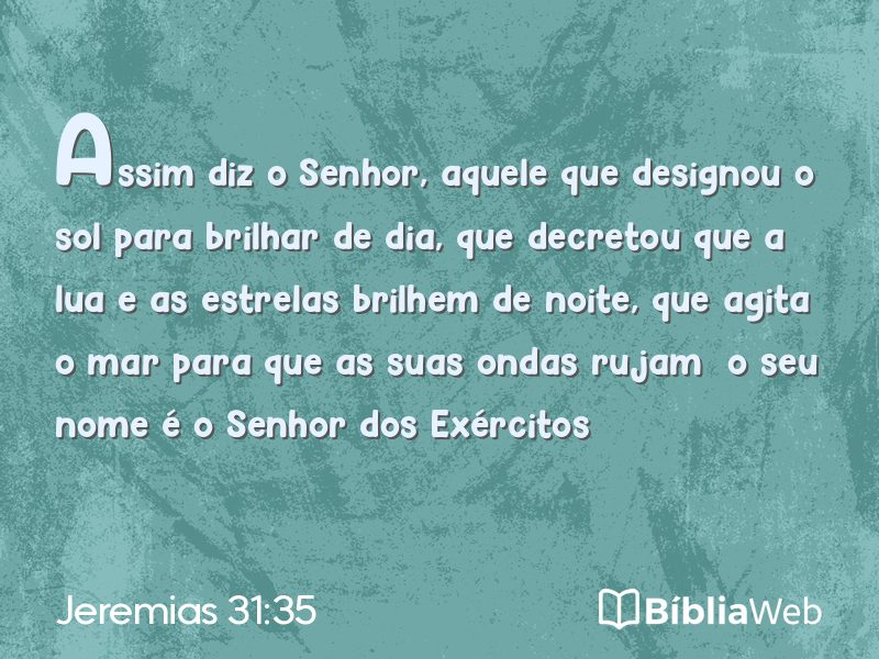 Jeremias 31:35 em imagem para compartilhar