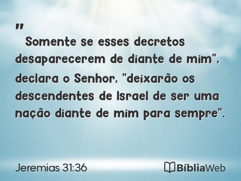 Jeremias 31:36 em imagem para compartilhar