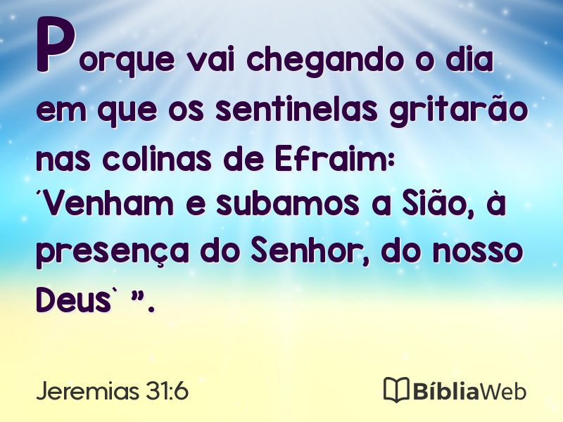 Jeremias 31:6 em imagem para compartilhar