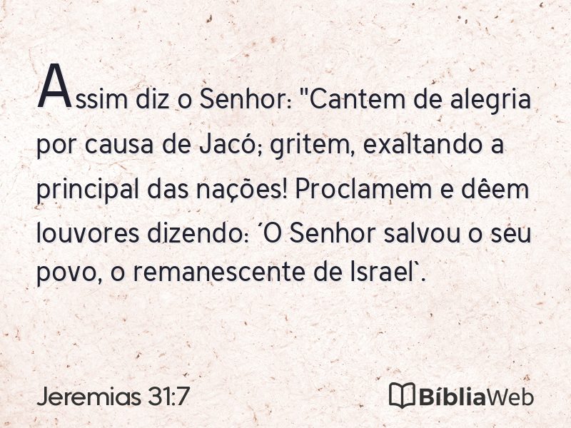 Jeremias 31:7 em imagem para compartilhar