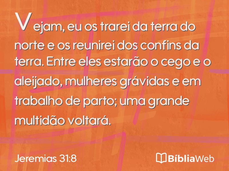 Jeremias 31:8 em imagem para compartilhar