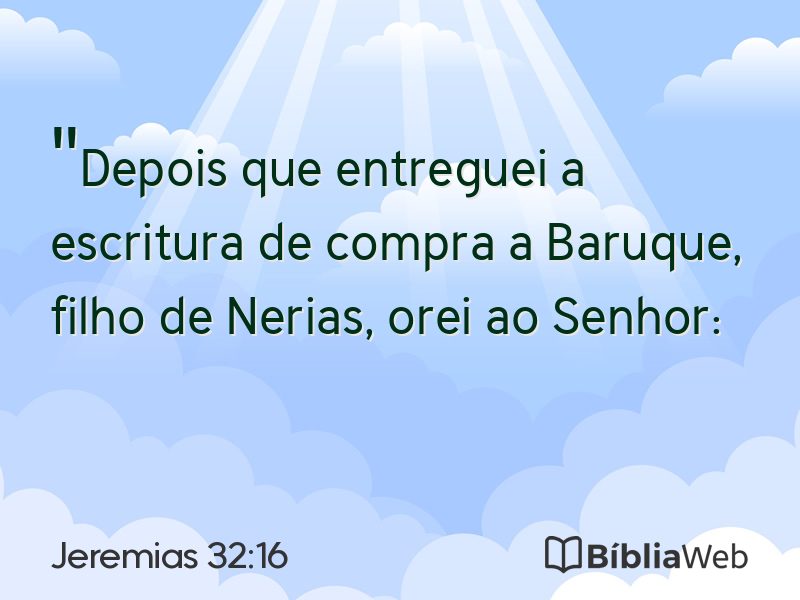 Jeremias 32:16 em imagem para compartilhar