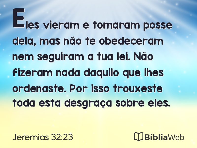 Jeremias 32:23 em imagem para compartilhar
