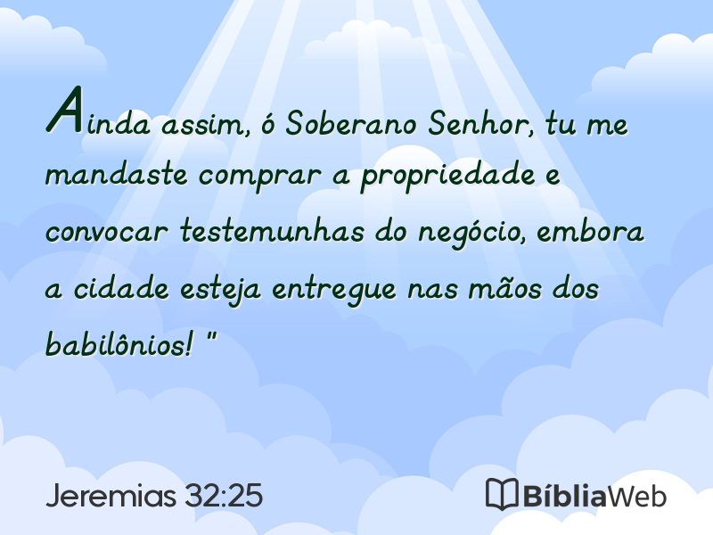 Jeremias 32:25 em imagem para compartilhar
