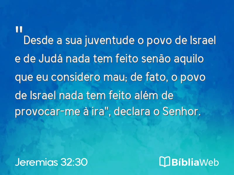 Jeremias 32:30 em imagem para compartilhar