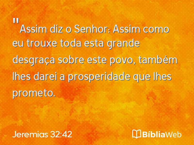 Jeremias 32:42 em imagem para compartilhar