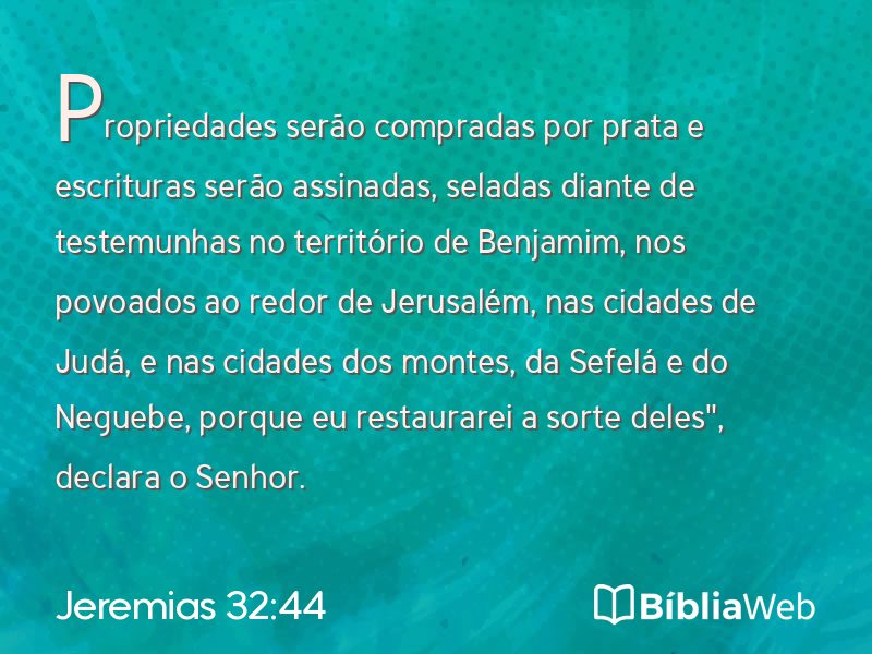 Jeremias 32:44 em imagem para compartilhar