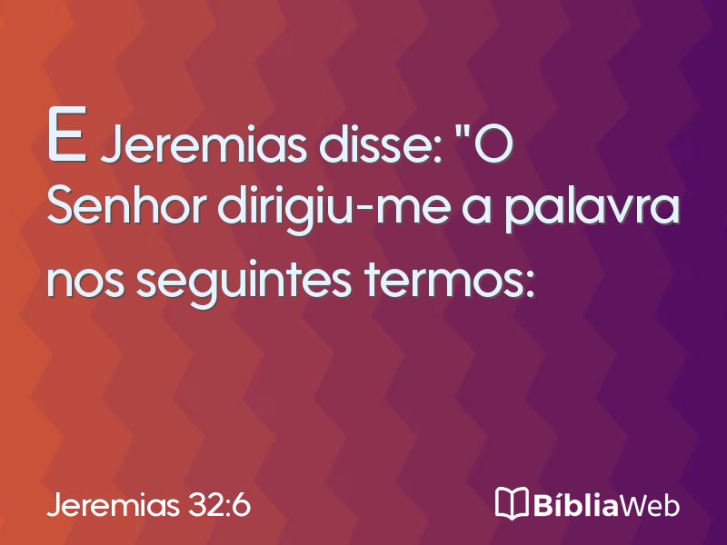 Jeremias 32:6 em imagem para compartilhar