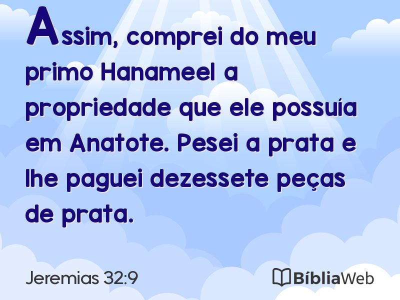 Jeremias 32:9 em imagem para compartilhar