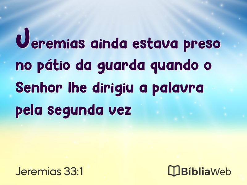 Jeremias 33:1 em imagem para compartilhar