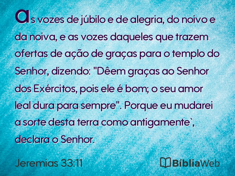 Jeremias 33:11 em imagem para compartilhar