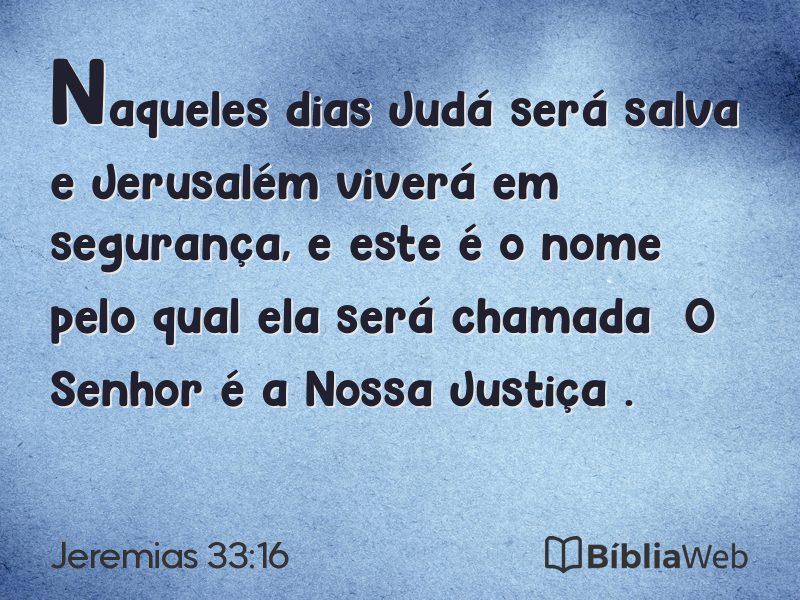 Jeremias 33:16 em imagem para compartilhar
